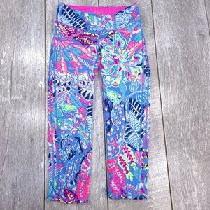 Lilly Pulitzer Luxletic Womens Small UPF 50+ Multi Fantasy Garden Weekender Crop